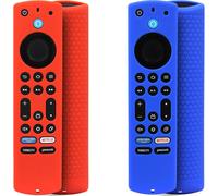 KALANKA-Lot de 2 coques en silicone pour télécommande Fire TV Stick 4K Max (2e)/Insignia/Pioneer/Omni (QLED) Series Fire TV Alexa avec cordon (rouge, bleu)