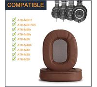 KALANKA-Lot de 2 coussinets de rechange en mousse à mémoire de forme pour casque sans fil Bluetooth Audio-Technica ATH-MSR7 M50X M20 M40 M40X Marron
