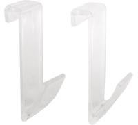 Kalanka-, Lot De 2 Crochets Transparents Pour Sèche-Serviettes À Tube Plat - Idéal Pour Suspendre Vos Serviettes - Finition Incolore, Design Pratique Et Élégant