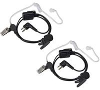 KALANKA-Lot de 2 écouteurs radio de sécurité à 2 broches pour talkie-walkie avec microphone PTT compatible avec Motorola DP1400 CP040 XT420 Hytera PD505 Midland G15 G18 avec tube acoustique d'air