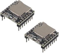 KALANKA-Lot de 2 Mini lecteurs MP3 DFPlayer Universel 24 Bits Sortie DAC Se connecte Directement ¿¿ l'enceinte Support TF Carte U-Disk IO/Port s¿¿rie/AD Kit de Bricolage