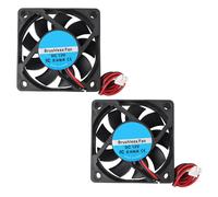 KALANKA-Lot de 2 mini ventilateurs de refroidissement silencieux sans balais 60 x 60 x 15 mm 6015 DC 12 V avec terminal à 2 broches compatible avec TV Box projecteur, PC, CPU et boîtiers d'ordinateur
