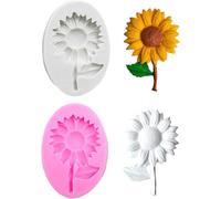 Kalanka-Lot De 2 Moules En Silicone Motif Tournesol Rose Et Gris-Kalanka