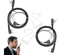 KALANKA-Lot De 2 Oreillette Talkie Walkie 2 Broches Casque Écouteur (150cm) Compatible avec La Radio Bidirectionnelle Kenwood Baofeng Uv-5r 888s Rt24 Rt27 Hesenate Ht999