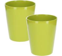Kalanka-® Lot De 2 Pots De Fleurs En Céramique Pour Orchidées - Hauteur : 150 Mm - Diamètre : 120 Mm - Vert