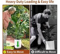 KALANKA-Lot de 2 rouleaux carrés pour plantes - 35 x 35 cm - Planche à roulettes ronde - Charge maximale : 100 kg - Soucoupe avec roulettes