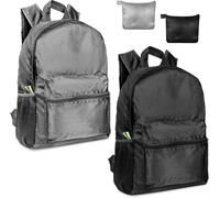 Kalanka-Lot De 2 Sacs À Dos Pliables Ultra Légers De Taille Moyenne - Sac À Dos De Randonnée Léger - Rangement Multicouche - Pour La Randonnée, Les Voyages, Les Randonnées À Vélo (Noir + Gris), Noir