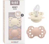Kalanka-Lot De 2 Sucettes Anatomiques Bibs Infinity, Sans Bisphénol A, Tétine Anatomique En Silicone. Silicone, Fabriqué Au Danemark, Taille 2 (6-18 Mois), Ivory/Blush