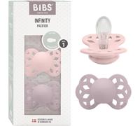 Kalanka-Lot De 2 Sucettes Physiologiques Bibs Infinity, Sans Bisphénol A, Tétine Physiologique En Silicone, Téterelle Symétrique. Silicone, Fabriqué Au Danemark, Taille 1 (0-6 Mois), Blossom/Dusky Li