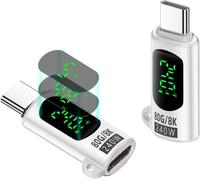 KALANKA-Lot de 2 testeurs de puissance USB C 240 W, 80 Gbit/s de type C femelle vers mâle, compatible avec Thunderbolt 5/4/3, prend en charge 48 V/5 A 8K @ 60 Hz OTG transfert de données et charge av