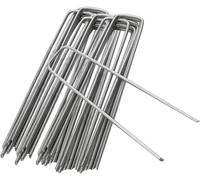 KALANKA-Lot de 20 piquets de Jardin en Forme de U pour sécuriser la pelouse - Idéal pour Le contrôle des Mauvaises Herbes - 150 mm