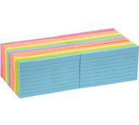 Kalanka-Lot De 24 Blocs De Notes Adhésives Lignées 7,6 X 12,7 Cm, 76 X 127 Mm, 6 Couleurs Brillantes, Assorties D'orientation Paysage, 80 Feuilles/Bloc