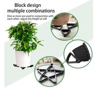 KALANKA-Lot de 24 pieds antidérapants pour pot de fleurs, supports triangulaires invisibles pour pots de fleurs d'extérieur, intérieur, jardin, meilleure protection contre le drainage (noir, taille