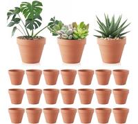 KALANKA-Lot de 24 Pots de Fleurs, 3,5 x 3 cm Pot Terre Cuite avec Trou de Drainage, Mini Pots en Terre Cuite, Petit Pot De Fleur pour lintérieur, extérieur, Plante Jardin Balcon Décoration