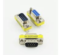 KALANKA-Lot de 3 adaptateurs DB9 mâle vers femelle en métal 9 broches Connecteur de port RS-232 Argenté/jaune