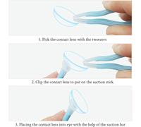 Kalanka-Lot De 3 Applicateurs De Lentilles De Contact Et Pinces Pour Lentilles De Contact Avec ¿¿Tuis De Rangement, Rose, Bleu, Blanc, Bleu, Rose, Blanc., 4.7cm/1.85inch, Applicateur De Lentilles De