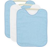 Kalanka- Lot De 3 Bavoirs Imperméables, 33x36 Cm 90% Coton - 10% Polyester - Bavoirs Pour Bébés De Plus D'un An - Fermeture Élastique - Doublure Vinyle - Couleur Unie (Gris Et Vert) - 320gr/M²