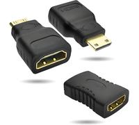 KALANKA-Lot de 3 mini adaptateurs HDMI femelle vers mâle, extension HDMI femelle plaqué or, prend en charge 1080p 3D, convertisseur HDMI pour ordinateur portable, HDTV, PC, moniteur, projecteur TV