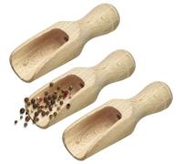 KALANKA-Lot de 3 pelles à épices - Volume de remplissage : 2 g (farine)/3 ml - Bois de hêtre - Mini marron clair - 91932270