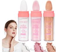 Kalanka-Lot De 3 Poudre De Fée Maquillage Highlighter,Glitter Patting Powder,Polvo De Hadas Highlight,Stick De Poudre Éclaircissante Pour Le Corps
