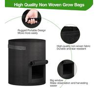 KALANKA-Lot de 3 Sacs à Plantes, 40L Sac de Plantation Geotextile Non Tissé, Sac de Plantation de Pomme de Terre, Sac de Culture avec la Fenêtre et la Poignée, Sac de Culture Pot de Fleur Sac de Jard