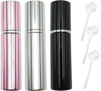 Kalanka-Lot De 3 Vaporisateurs De Parfum Rechargeables De 5 Ml - Format Voyage - Dans Une Poche Et Un Sac À Main - Noir Et Rose Clair Et Argent Vif