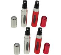Kalanka-Lot De 4 Atomiseurs De Parfum Rechargeables De 5 Ml Mini Flacon Rechargeable, Parfum Sans Fuite, Flacon D'eau De Toilette De Poche Pour Voyage 2 De Couleur Rouge Et 2 Couleurs Argent 51ch061