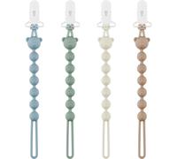 Kalanka-Lot De 4 Attache-Tétines Pour Bébé En Silicone, Avec Clip De Sécurité, Attache-Tétine Pour Garçons Et Filles, Chaîne Pacifier Et Clip De Tétine, Faciles À Nettoyer, Attache-Tétine Pour