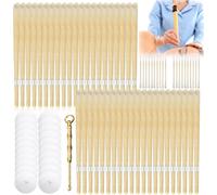 Kalanka-Lot De 42 Bougies Auriculaires : Bougies Auriculaires En Cire D'abeille, Lot De Bougies Auriculaires Naturelles, Non Toxiques, Cylindriques, Pour Nettoyer Les Oreilles (Jaune)