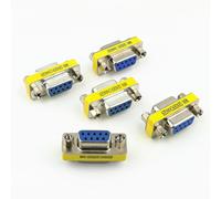 KALANKA-Lot de 5 adaptateurs coupleurs DB9 femelle vers femelle 9 broches en métal - Connecteur de port RS232 - Argenté/jaune
