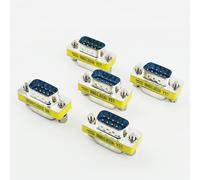 KALANKA-Lot de 5 adaptateurs DB9 mâles à mâles en métal avec connecteurs RS232 argent/jaune