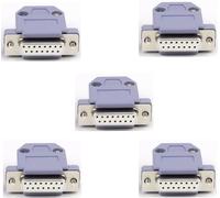 KALANKA-Lot de 5 adaptateurs de connecteurs à souder DB9 RS232 - Connecteur série à souder - Connecteurs plaqués or - Coupleur combiné miniature D-Sub à 15 broches avec couvercle en plastique (DB15