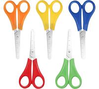 KALANKA-Lot de 5 Ciseaux pour Enfants, Ciseaux de Bricolage pour l'école de 1ère année, Ciseaux d'école pour Enfants avec Graduation en cm pour Enfants droitiers et gauchers, Bricolage (5 Couleurs)