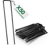 KALANKA-Lot de 50 piquets de Fixation en Acier pour bâche Anti-Mauvaises Herbes - 150x25mm - Ø2,7mm