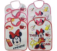 Kalanka-Lot De 6 Grands Bavoirs En Éponge, Personnages Différents Pour L'école Maternelle En Plastique Avec Élastique, Modèles Assortis Pour Fille 36,5 Cm X 28 Cm