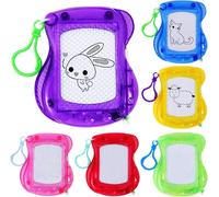 KALANKA-Lot de 6 Mini Tableau à Tablette Dessin Enfant, avec Porte-clés, Tableau à Graffiti Effaçable, Petite Planche à Dessin MagnéTique Portable, Jouet Educatif, Goodies Anniversaire Enfants