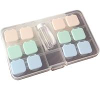 Kalanka-Lot De 6 ¿¿Tuis Pour Lentilles De Contact, Porte-Lentilles De Contact, Mini ¿¿Tui Portable Avec Bouchons L Et R, Flacon De Solution, Embout En Caoutchouc