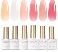 Kalanka-Lot De 6 Vernis ¿¿ Ongles Gel Blanc Laiteux - 6 Couleurs Transparentes - Rose Et Orange - Pour Salon De Manucure Et Nail Art ¿¿ La Maison