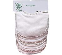 Kalanka-Lot De 7 Bavoirs Doux Double Couche 100% Coton Absorbant (White)