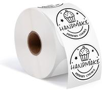 KALANKA-Lot de 750 Étiquettes Rondes Blanc- Compatible avec MUNBYN, , Polono, Imprimante d'étiquettes sans BPA - Étiquettes thermiques autocollantes pour logo, code