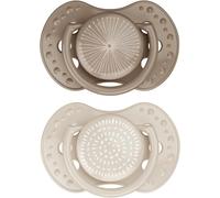 Kalanka-Lovi Tétine 3-6 Mois - Sucette Dynamique Pour Bébé - Beige & Marron - 2 Piéces - Facile À Accepter, Sans Bpa, Silicones De Haute Qualité Et Durables