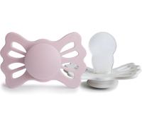 Kalanka-Lucky Lot De 2 Sucettes Sucette En Silicone Sans Bpa Fabriqué Au Danemark Tétine Symétrique Primrose/Silver Gray (Taille 2 (6-18 Mois))