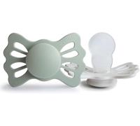 Kalanka-Lucky Lot De 2 Sucettes Sucette En Silicone Sans Bpa Fabriqué Au Danemark Tétine Symétrique Sage/Silver Gray (Taille 2 (6-18 Mois))