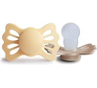 Kalanka-Lucky Lot De 2 Sucettes Sucette En Silicone Sans Bpa Fabriqué Au Danemark Tétine Symétrique Pale Daffodil/Silky Satin (Taille 2 (6-18 Mois))