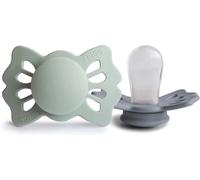 Kalanka-Lucky Lot De 2 Sucettes Sucette En Silicone Sans Bpa Fabriqué Au Danemark Tétine Symétrique Sage/Great Gray (Taille 1 (0-6 Mois))