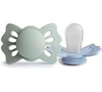 Kalanka-Lucky Lot De 2 Sucettes Sucette En Silicone Sans Bpa Fabriqué Au Danemark Tétine Symétrique Sage/Powder Blue (Taille 1 (0-6 Mois))