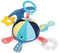 KALANKA-LUDI - Activité À Suspendre Baleine - Jeux D'Éveil Bébé - Dès 3 Mois - Développe Le Bien-Être, Le Toucher & La Motricité Fine - Jeu Sonore, Papier Froissé, Anneau De Dentition & Mirroir