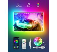 KALANKA-Lumière LED pour TV Rétroéclairage 3 m USB pour 32-60'' TV/moniteur derrière l'éclairage, RGBIC avec télécommande, synchronisation de la musique, contrôle par app Bluetooth