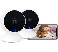 KALANKA-M1 Mini Caméras de sécurité d'intérieur 2 PC, 1080p Full HD Baby Monitor Pet Camera avec APP téléphone, Vision de Nuit, Audio bidirectionnel, Détection de Mouvement/Son, Compatible Alexa