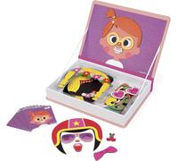 KALANKA-- Magneti'Book Crazy Faces Fille - Jeu Educatif Magnétique 55 Pièces - Dès 3 Ans, J02717, Rose